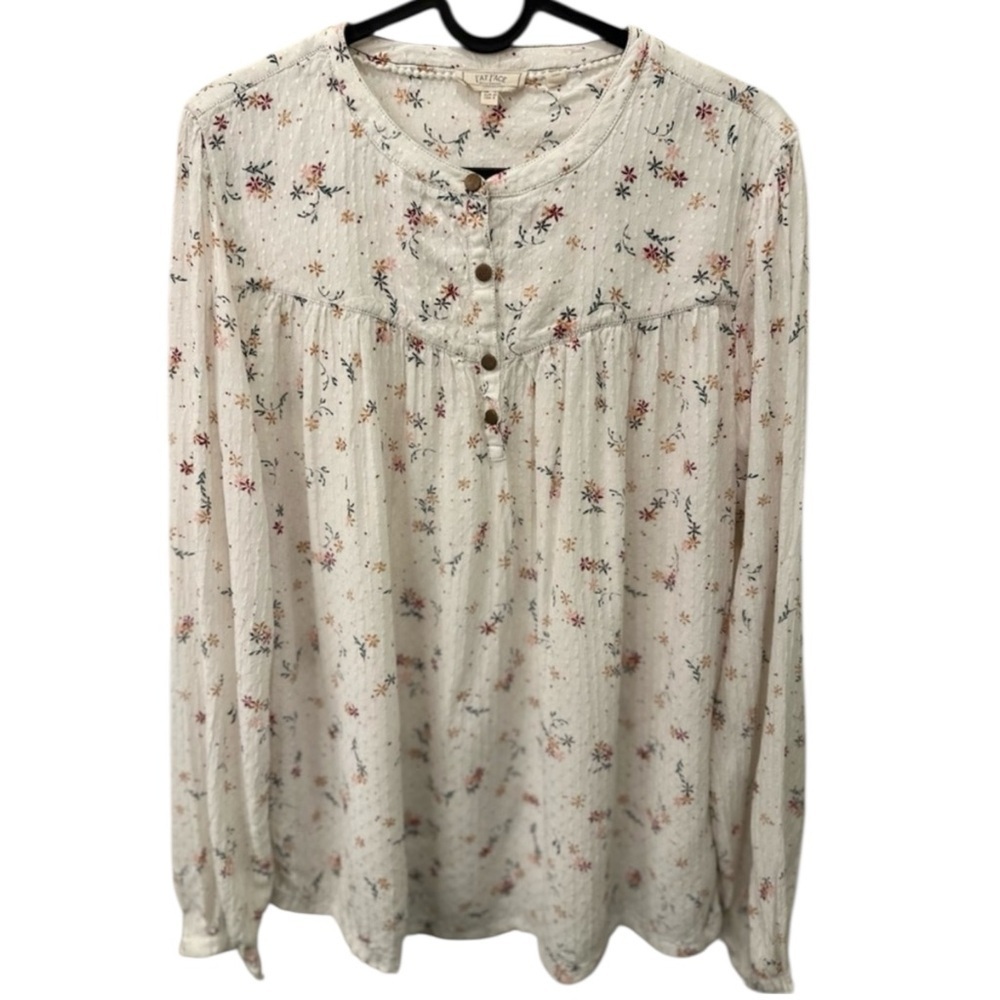 Fat Face White Floral Blouse sz 8